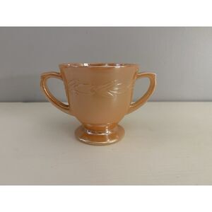 Vintage Fire King Peach Lustre Laurel Leaf Sugar Bowl